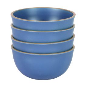 Gibson Home Rockabye 4 Piece 6.1 Inch Melamine Cereal Bowl Set in Blue