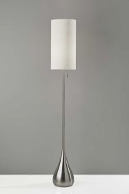 68" Traditional Shaped Floor Lamp With White Drum Shade