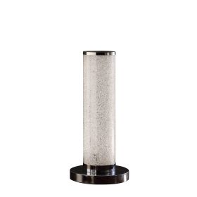 13" Modern White Sand Crystal And Steel Table Lamp