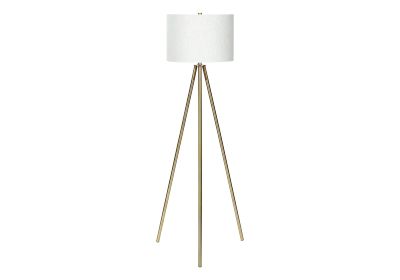 63" Matte Gold Floor Lamp with Cream Drum Shade