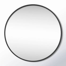 Round 18-inch Wall Mirror in Black - Living Room Bedroom Accent Bathroom Mirror