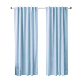 52 x 108 inch Solid Light Blue Thermal Blackout Curtain Panels - Set of 2