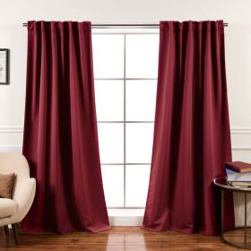 52 x 84 inch Solid Burgundy Red Thermal Blackout Curtain Panels - Set of 2