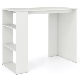 Computer Desk with Bookshelf for Small Space-White