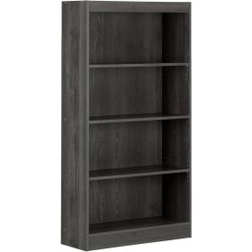 Modern Four Shelf Bookcase in Grey Oak Wood Finish