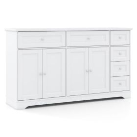 Buffet Sideboard 59" Modern Coffee Bar Station Console Table-White