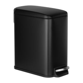 VEVOR Slim Bathroom Trash Can, 11.4 x 5.71 x 10.7 Inch Small Bedroom Trashcan with Step Pedal & Soft Close Lid