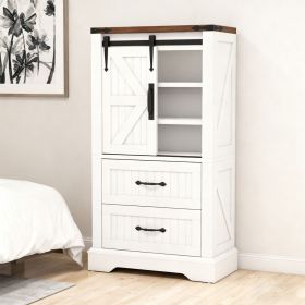 Farmhouse Bathroom Floor Cabinet Freestanding Wooden Storage Organizer