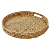 16-Inch Natural Water Hyacinth Decorative Tray with Clear Acrylic Insert, 1 Count