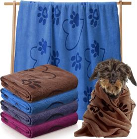 4 Pcs Dog Bath Towels Microfiber Drying Dog Towel Absorbent Pet Heart Paw Towels for Medium Dogs Puppy Cats Pets Shower