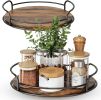2 Pack 9'' 10'' Lazy Susan Turntable Organizer for Table Top Cabinet, Wooden Lazy Susan for Kitchen,