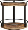 Lazy Susan Organizer, Rotating Spice Rack, 2 Tier Spice Turntable Organizer Rustic Brown