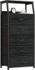 Black Dresser with 5 Drawers, Vertical Storage Tower Fabric Dresser for Bedroom