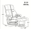 Beige Massage Recliner Chair with Ottoman 360Â° Swivel Recliner And Footstool 10-Point Vibration for Home Comfort