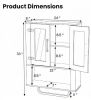 Bathroom Wall Cabinet 3-Tier Wooden Storage with 2 Barn Doors And Towel Bar for Bathroom Storage Organization