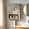 Bathroom Wall Cabinet 3-Tier Wooden Storage with 2 Barn Doors And Towel Bar for Bathroom Storage Organization