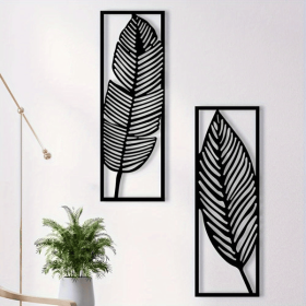 CIFbuy Vintage Botanical iron Wall Art Set Tropical Leaves Floral Printed Wall Hanging for Living Room Bedroom Kitchen Bathroom Decor (TikTok