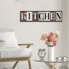 Kitchen Wood Sign, Farmhouse Decor, Wood Framed Kitchen Wall Plaque, Vintage Home Wall Decor, Table Shelf Decoration for Kitchens, Desk Decor Art