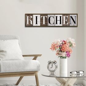 Kitchen Wood Sign, Farmhouse Decor, Wood Framed Kitchen Wall Plaque, Vintage Home Wall Decor, Table Shelf Decoration for Kitchens, Desk Decor Art