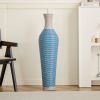 39-Inch Tall Standing Designer Floor Vase - Durable Artificial Rattan - Elegant Two-Tone Dark Brown Finish - Ideal Decor Accent for Living Room