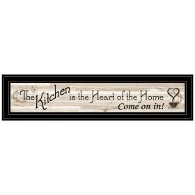 "Kitchen Is The Heart of The Home" By Trendy Decor 4U, Ready to Hang Framed Print, Black Frame