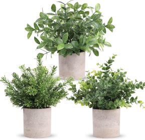 3 Pack Potted Fake Plants Artificial Plastic Eucalyptus Plants Centerpieces for Table Home Office Desk Accessories Farmhouse Room Classroom Decor