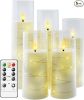 Flameless LED Candles with Timer 5 Pc Flickering Flameless Candles for Romantic Ambiance and Home Decoration Stable Acrylic Shell,