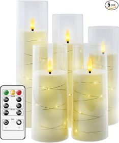 Flameless LED Candles with Timer 5 Pc Flickering Flameless Candles for Romantic Ambiance and Home Decoration Stable Acrylic Shell,