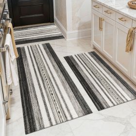 Three-piece kitchen rug set, non-slip and washable, abstract pattern kitchen hallway rug, soft and comfortable, suitable for sinks, floors, entrances