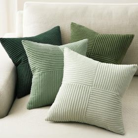 Topfinel SageGreen Throw Pillow Covers Set of 4,Mordern Cozy Cushion Cover with Corduroy,Soft Accent Forest Green Pillow Covers for Couch,Bed