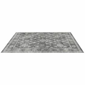 Large Area Rug 8 x 10 ft Anti-Skid and Tear-Resistant Floor Mat Vintage Gray