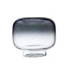 6.5" Smoke Ombre Glass Hurricane Pillar Candle Holder Medium