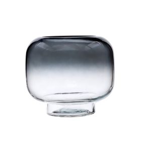 6.5" Smoke Ombre Glass Hurricane Pillar Candle Holder Medium