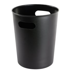 Basic Plastic 2.64 Gallon Wastebasket in Rich Black for Bathroom, Bedroom or Office