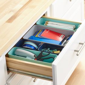 6 Pack Set of 5 Drawer Organizers, Assorted Colors