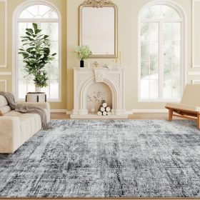 Area Rug for Living Room 5x7, Modern Abstract Machine Washable Rug, Non-Slip Carpet for Bedroom, Dining Room, Grey