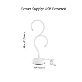 Creative Double Question Mark Elegant White Desktop Lamp, USB Power Supply - Three Color Lighting, Suitable For Bedroom