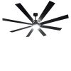 72 lnch lndustrial Smart Celing Fan with Light and Remote Control via WIFI Alexa,Large Celing Fan with 8 Black plywood Blades
