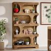 Asymmetrical Open Bookcase 4 Tier Storage Display Cabinet