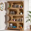 Asymmetrical Open Bookcase 4 Tier Storage Display Cabinet