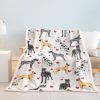 Great Dane Dog Blanket Red Heart Puppy Print Sherpa Fleece Throw Blanket Funny Kawaii Dog Portrait Plush Blankets Love Pets Gift for Women Kids