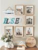 Rustic Blessed Script Sign Home Decor for Living Room - Farmhouse Religious Multicolor Grey Teal White Wood Blessed Wall Hanging - Thick Retro Turquoi