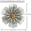 Metal Flower Wall Art Decor, 8.3" Rustic Modern Floral Sculpture