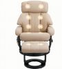 Beige Massage Recliner Chair with Ottoman 360Â° Swivel Recliner And Footstool 10-Point Vibration for Home Comfort