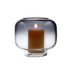 6.5" Smoke Ombre Glass Hurricane Pillar Candle Holder Medium