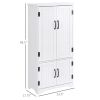 48" 4-Door Storage Cabinet Multi-Storey Large Space Pantry with Adjustable Shelves White