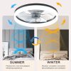 20'' Ceiling Fan with Light, Upgraded Low Profile Fan, Flush Mount Ceiling Fan, 6 Speeds, Dimmable LED, App & Remote Control, Quiet DC Motor