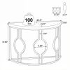 Industrial Console Table 43 Inch Half Moon Shaped Accent Sofa Table Vintage Style Living Room Furniture