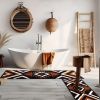 2 Pcs Western Aztec Bathroom Rugs Boho Aztec Bath Mat Non Slip Geometric Bathroom Decor Soft Absorbent Microfiber Rug for Kitchen