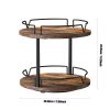 Lazy Susan Wood Rotating Spice Rack 12" 2-Tier for Kitchen